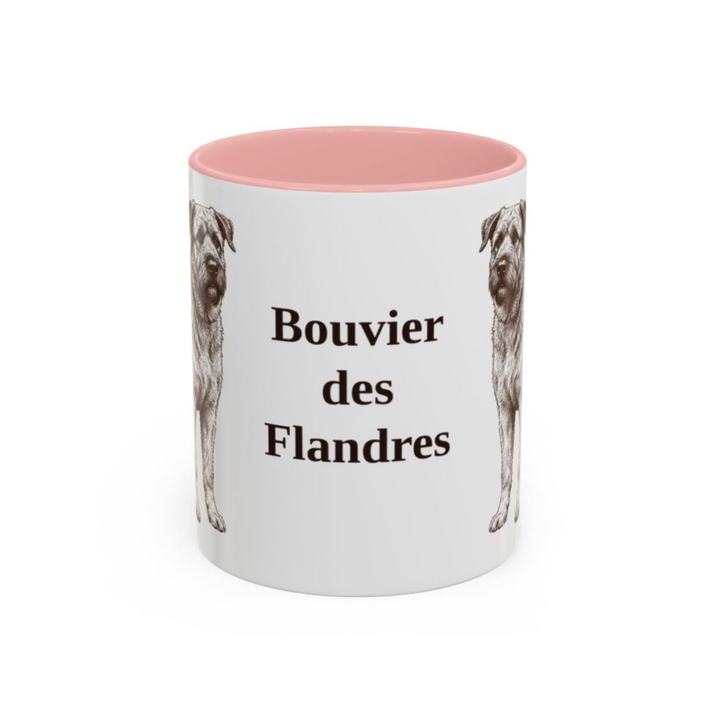 11oz-bouvier-des-flandres-mug-pink 11oz Bouvier des Flandres Mug, Pink, front view