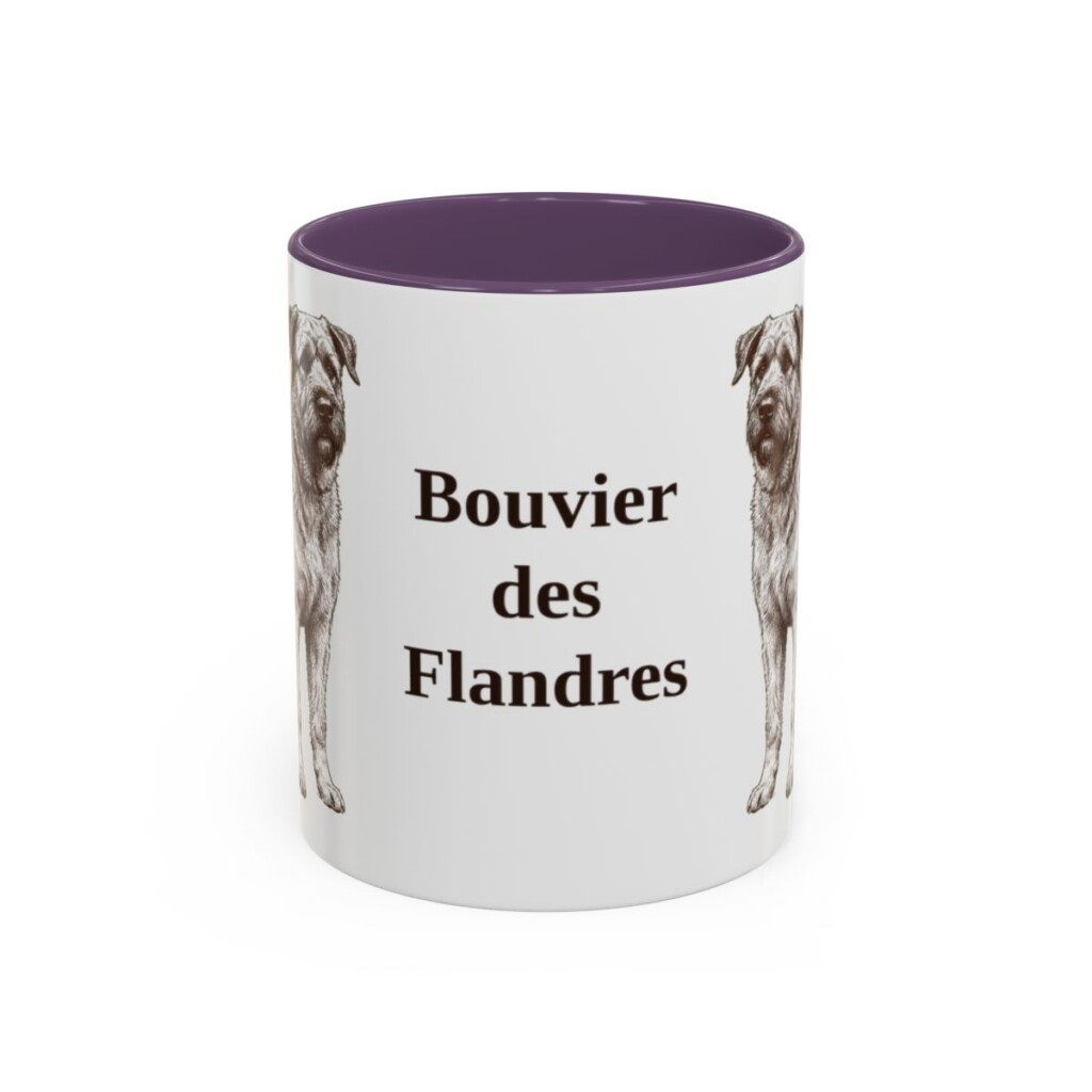 11oz-bouvier-des-flandres-mug-purple 11oz Bouvier des Flandres Mug, Purple, front view