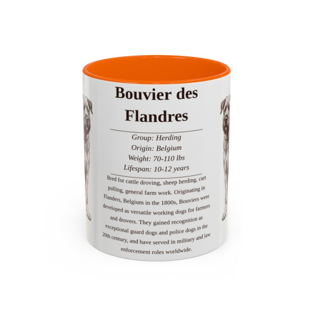 11oz bouvier des flandres mug, Orange