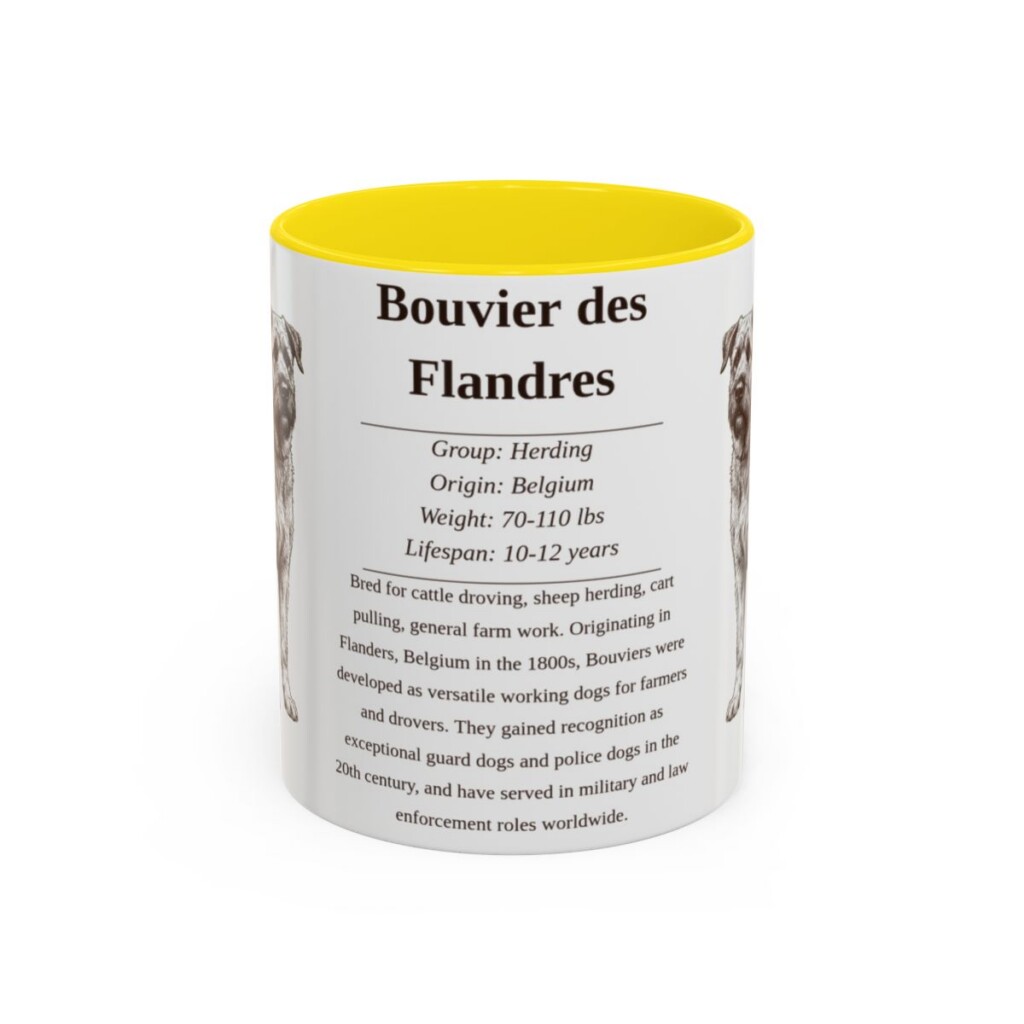 11oz bouvier des flandres mug, Yellow