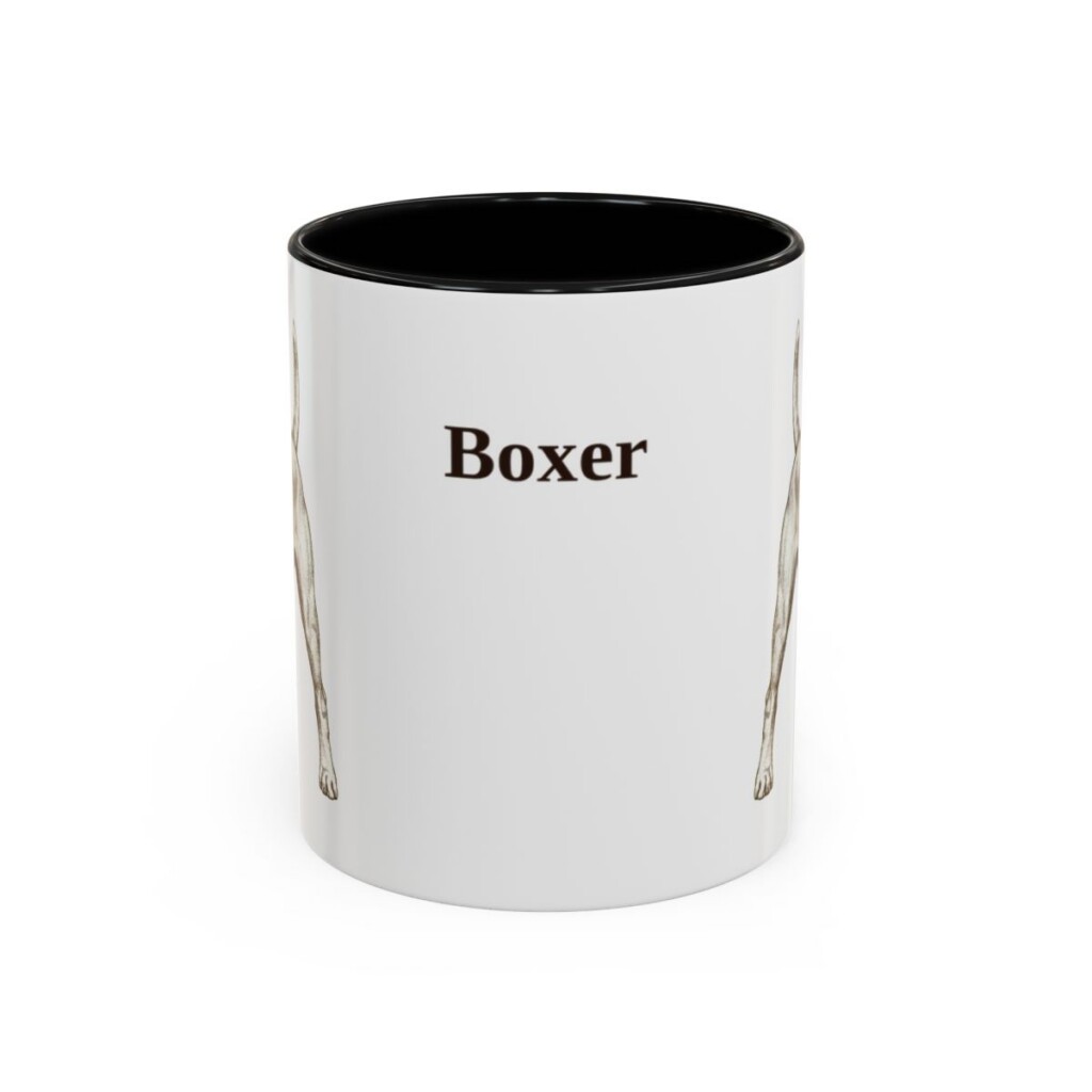 11oz Boxer Mug, Black, front view