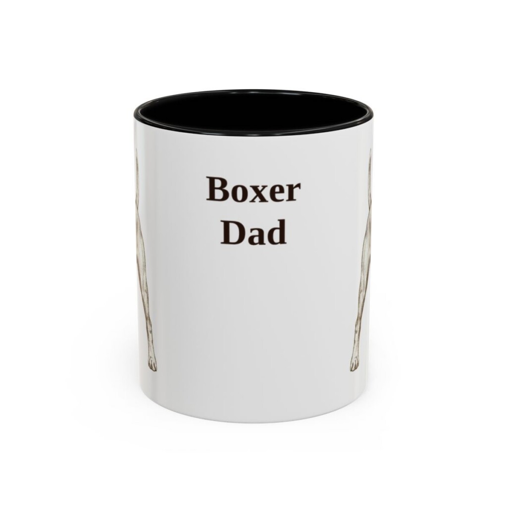 11oz Boxer Dog Dad Mug, Black, front view
