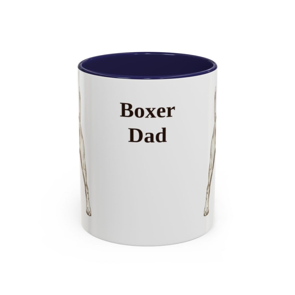 11oz Boxer Dog Dad Mug, Navy, front view