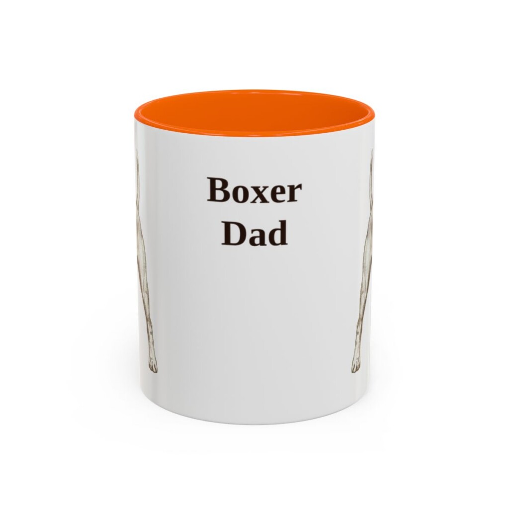 11oz Boxer Dog Dad Mug, Orange, front view