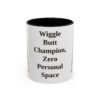 11oz Funny Boxer Mug, Black, front view