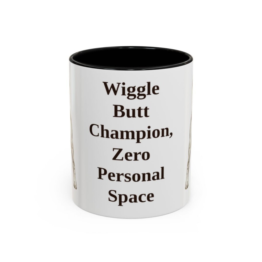 11oz Funny Boxer Mug, Black, front view