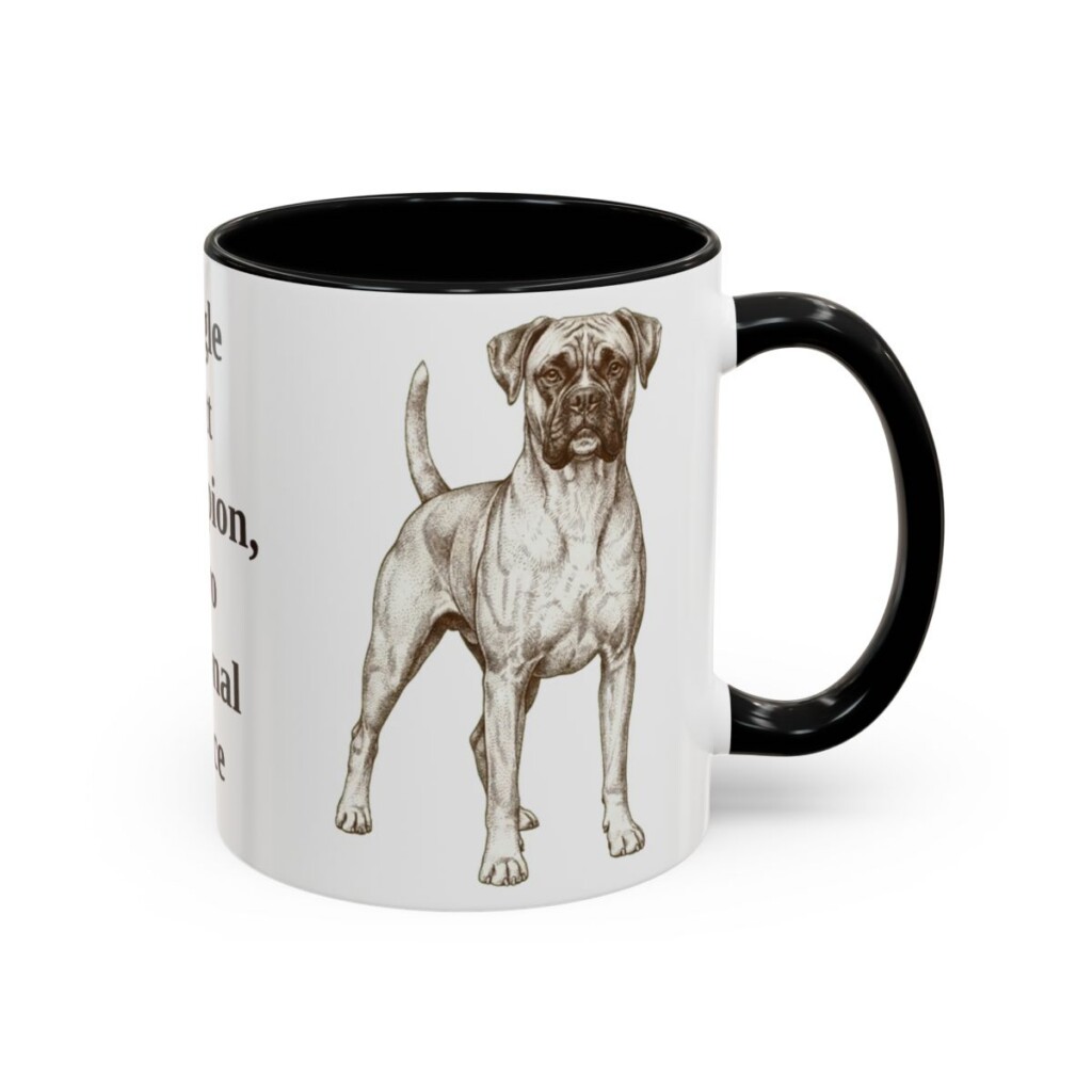 11oz Funny Boxer Mug, Black, right side view