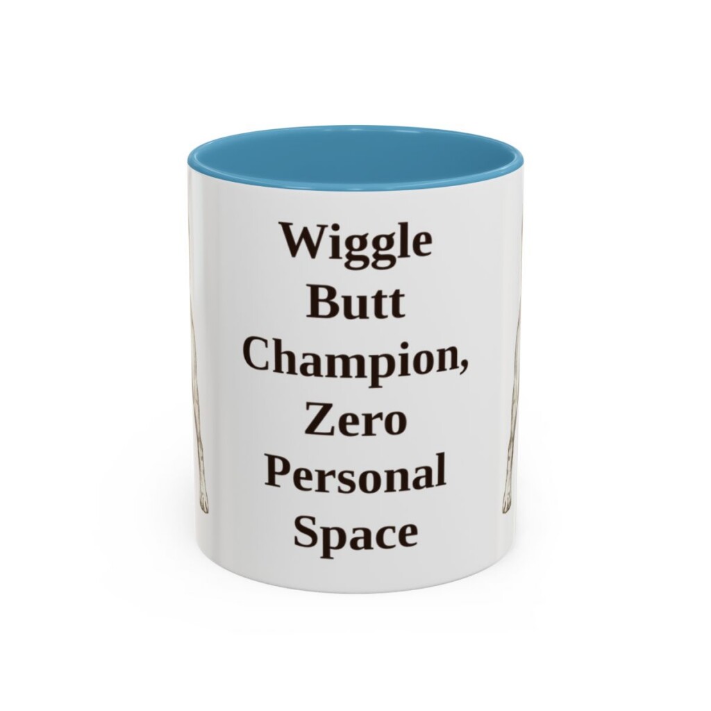11oz Funny Boxer Mug, Light Blue, front view