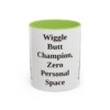 11oz Funny Boxer Mug, Light Green, front view