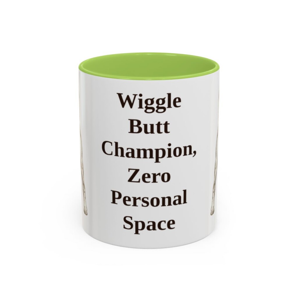 11oz Funny Boxer Mug, Light Green, front view