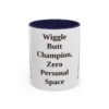 11oz Funny Boxer Mug, Navy, front view