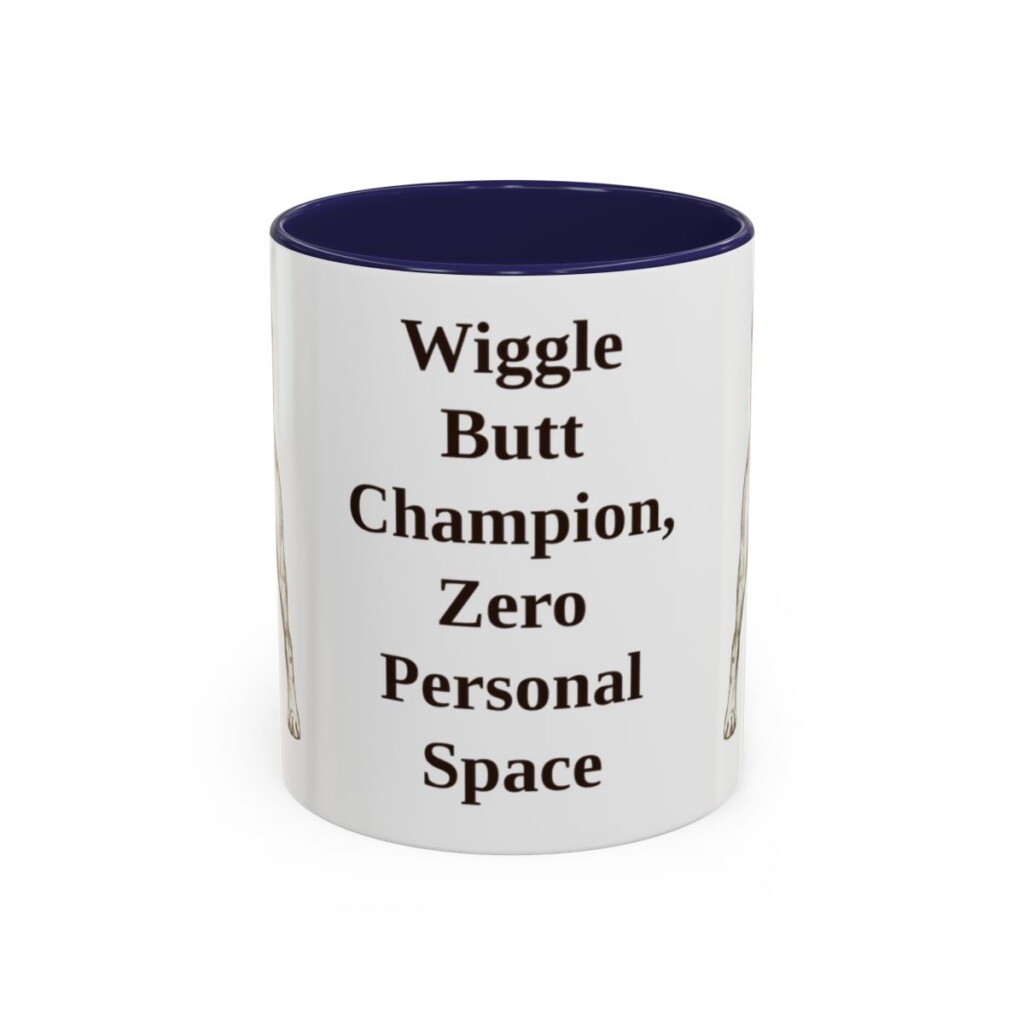 11oz Funny Boxer Mug, Navy, front view