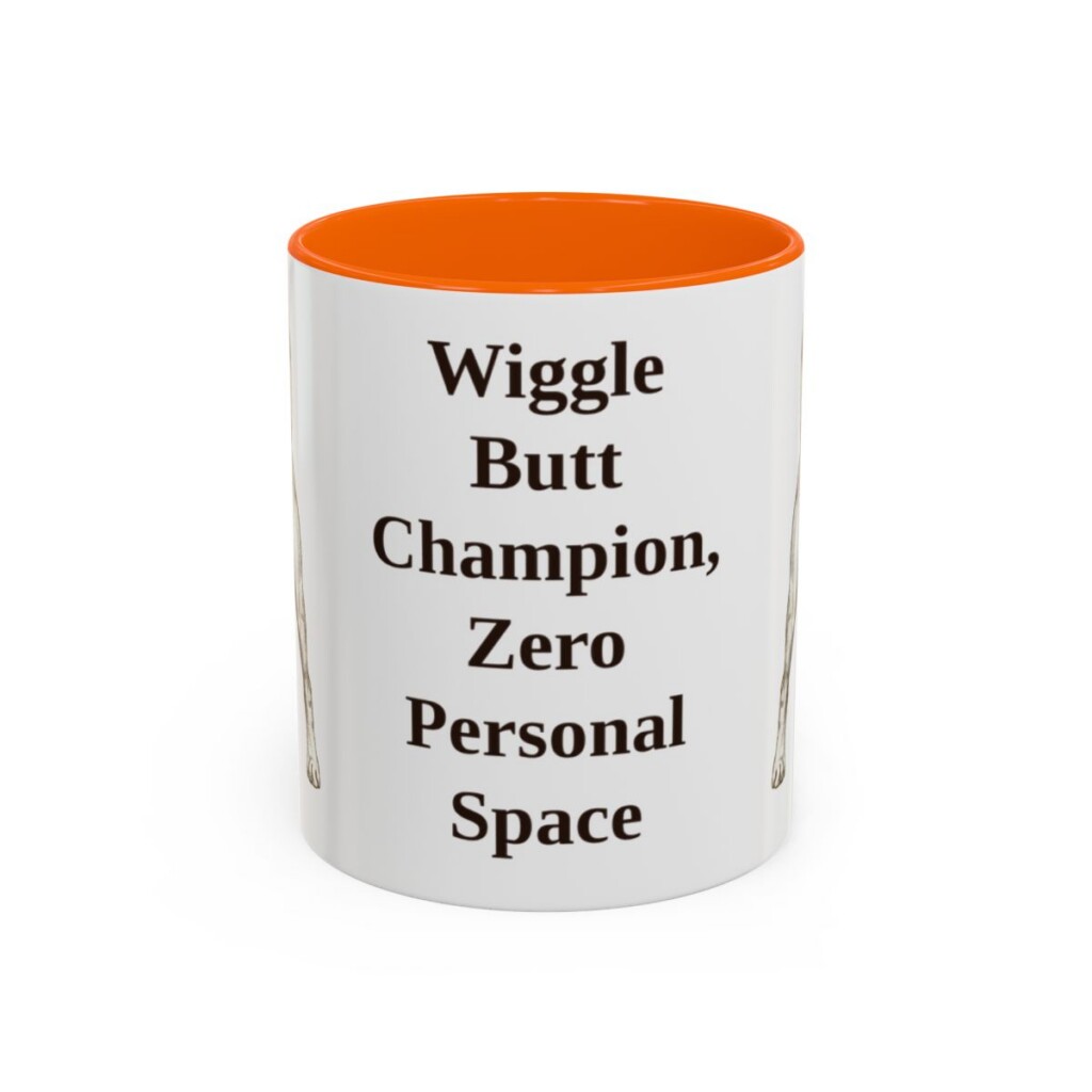 11oz Funny Boxer Mug, Orange, front view