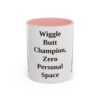 11oz Funny Boxer Mug, Pink, front view