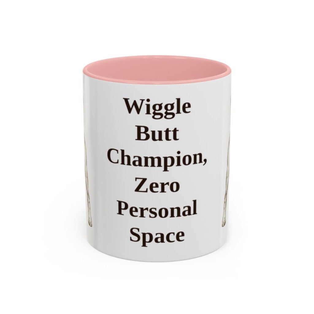 11oz Funny Boxer Mug, Pink, front view