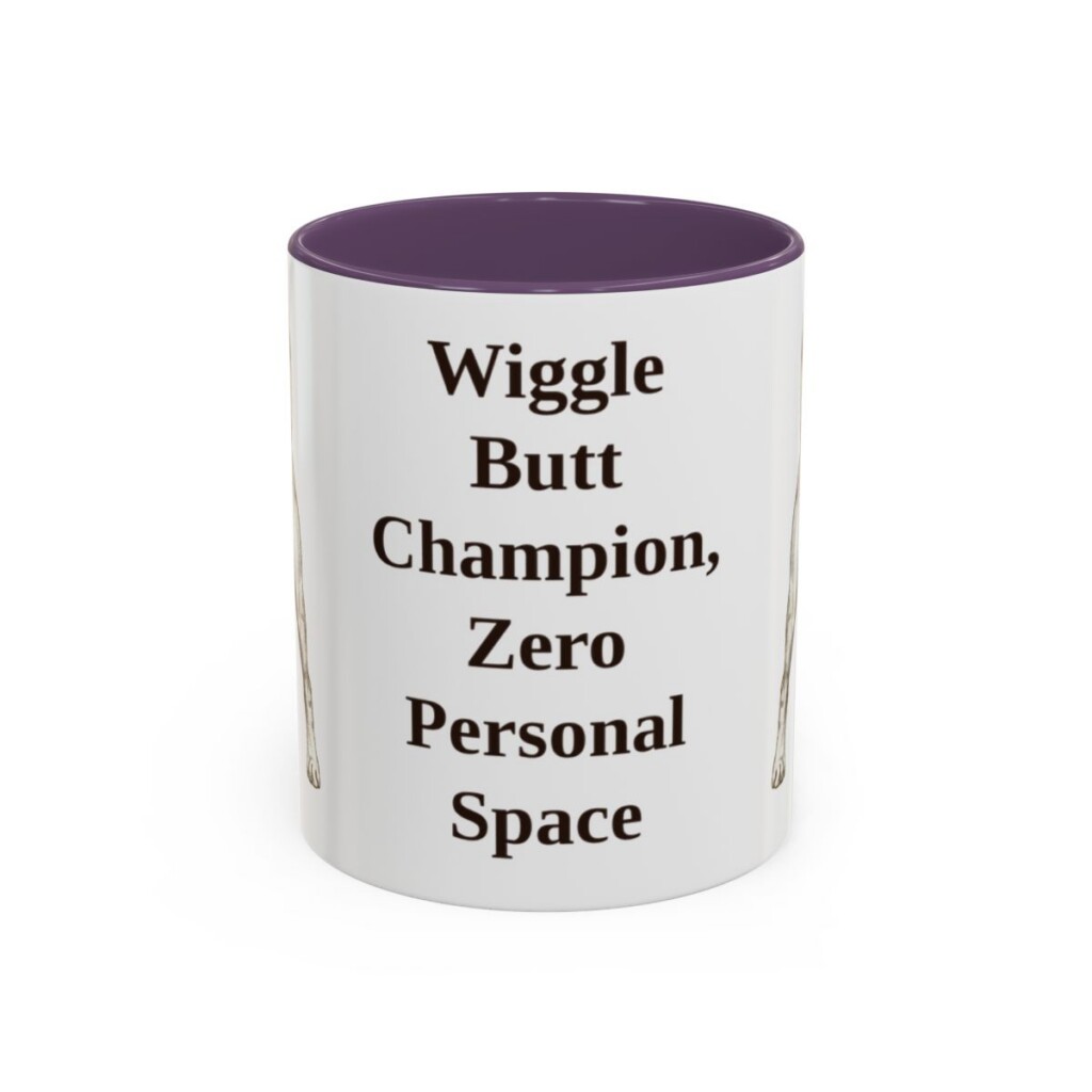 11oz Funny Boxer Mug, Purple, front view