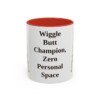 11oz Funny Boxer Mug, Red, front view
