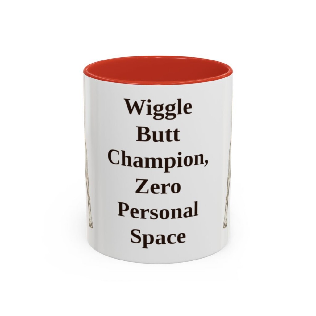11oz Funny Boxer Mug, Red, front view