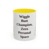 11oz Funny Boxer Mug, Yellow, front view