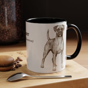 11oz Boxer Latin Mug, Black, lifestyle photo