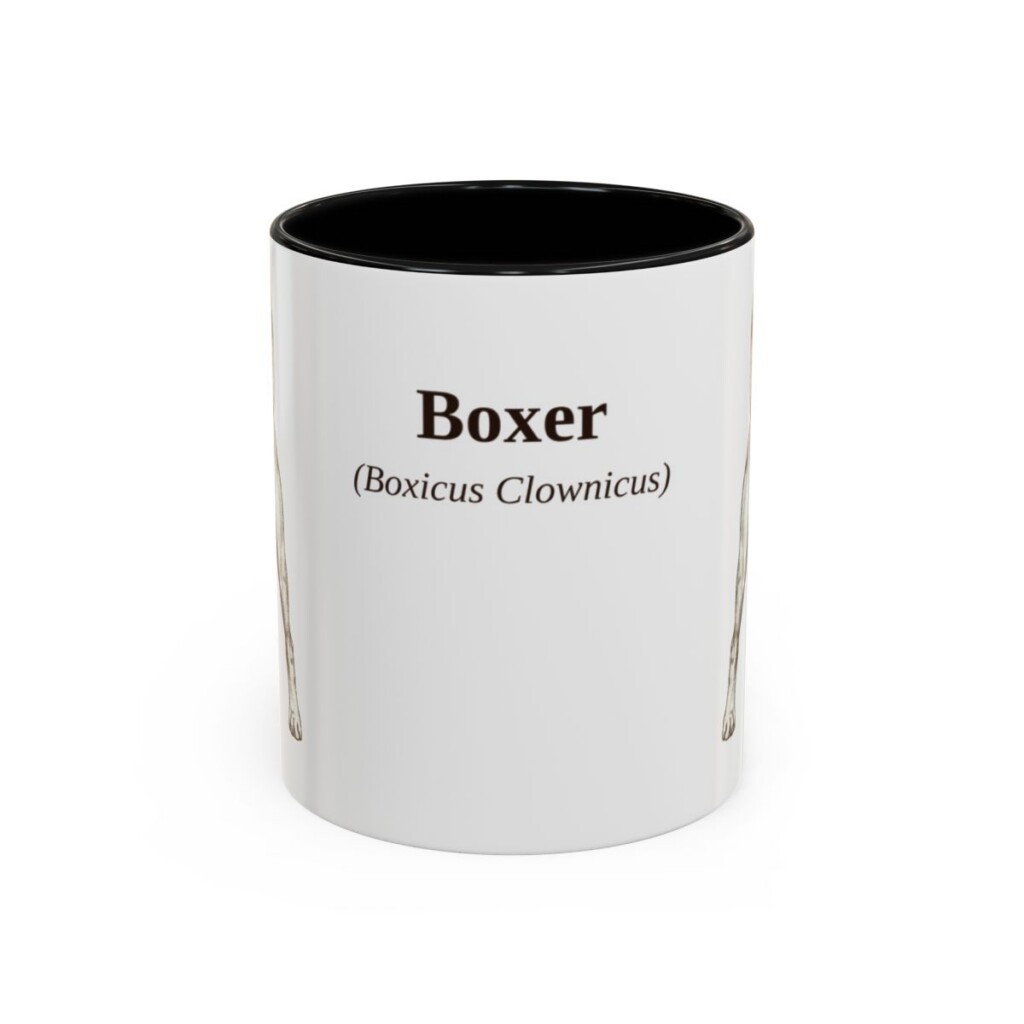 11oz Boxer Latin Mug, Black, front view