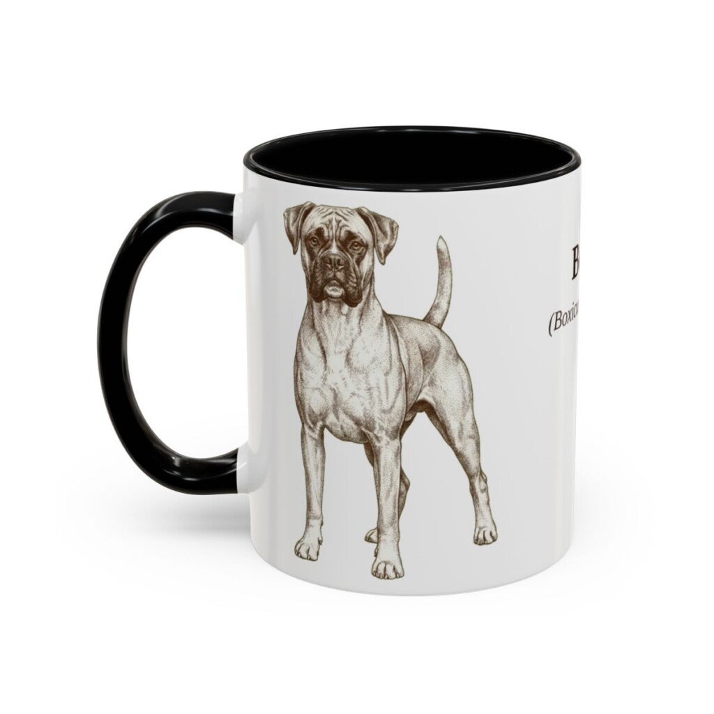 11oz Boxer Latin Mug, Black, left side view