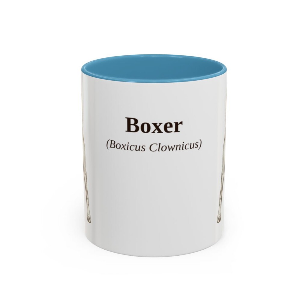 11oz Boxer Latin Mug, Light Blue, front view