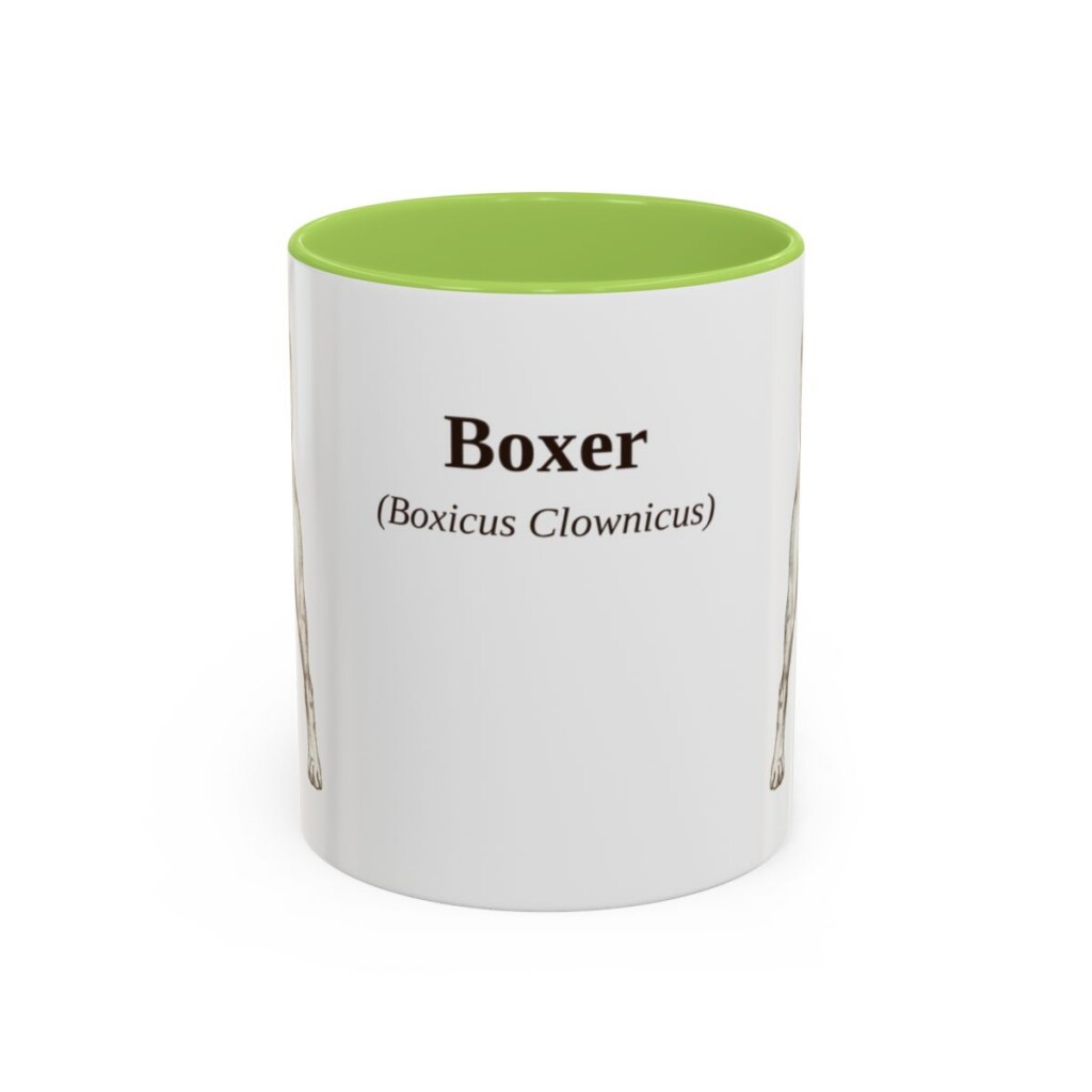 11oz Boxer Latin Mug, Light Green, front view