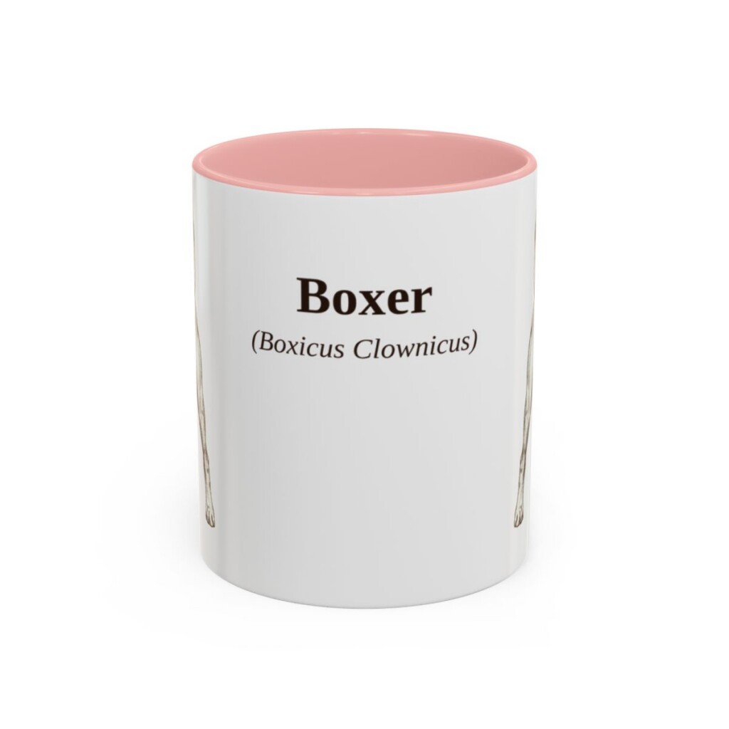 11oz Boxer Latin Mug, Pink, front view