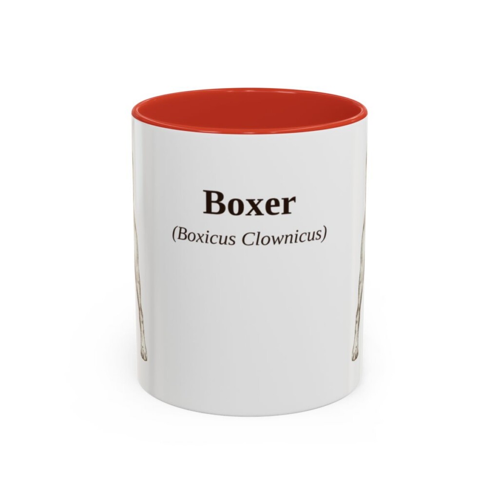 11oz Boxer Latin Mug, Red, front view
