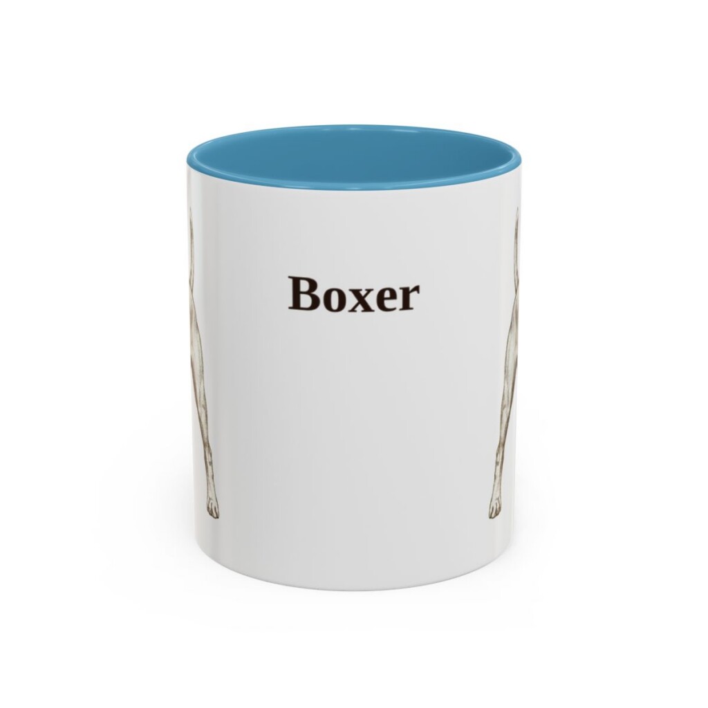11oz Boxer Mug, Light Blue, front view