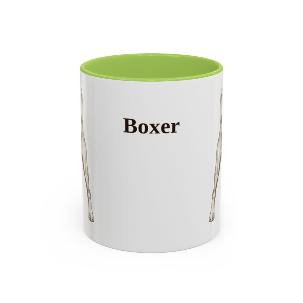 11oz Boxer Mug, Light Green, front view