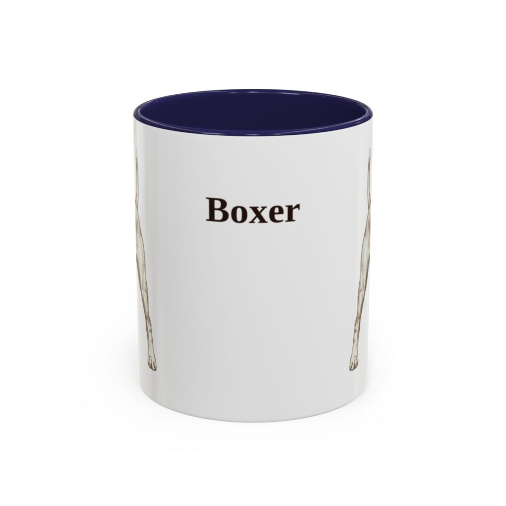 11oz Boxer Mug, Navy, front view
