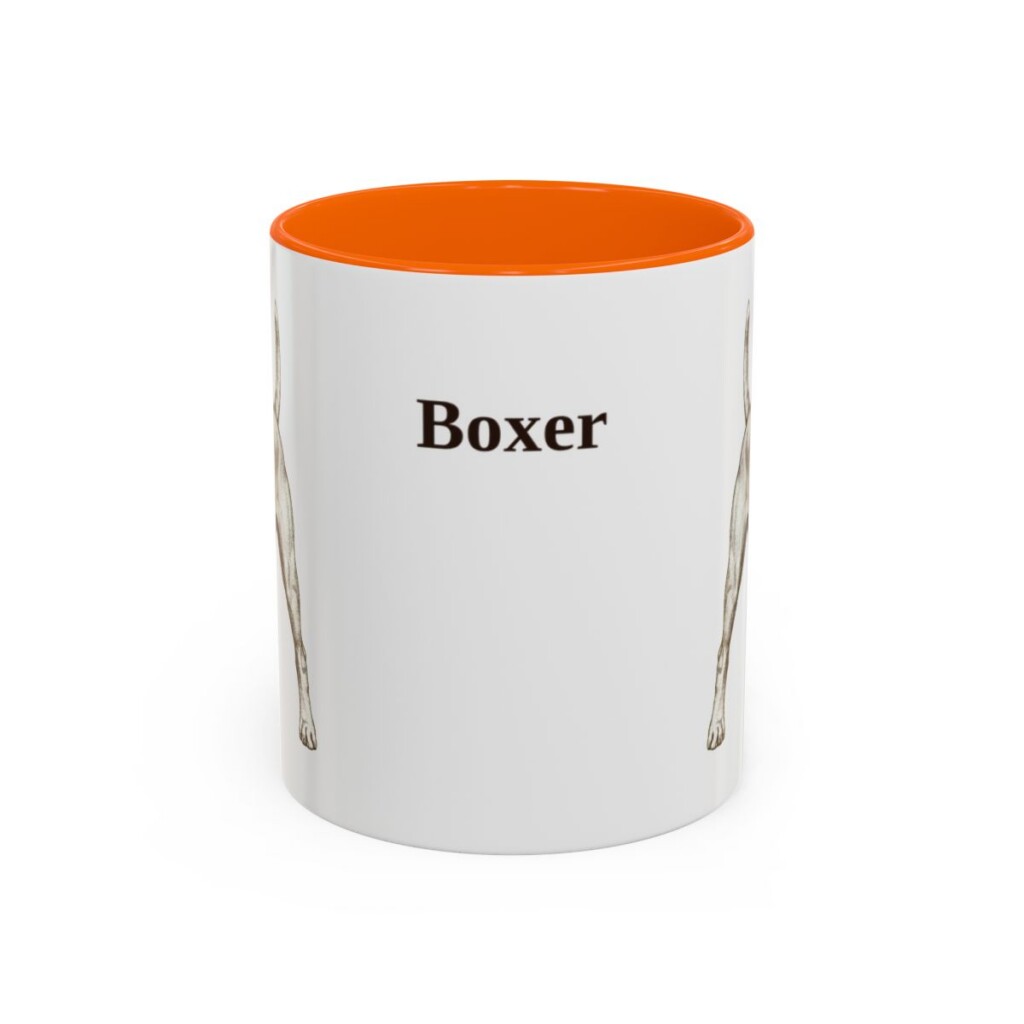 11oz Boxer Mug, Orange, front view