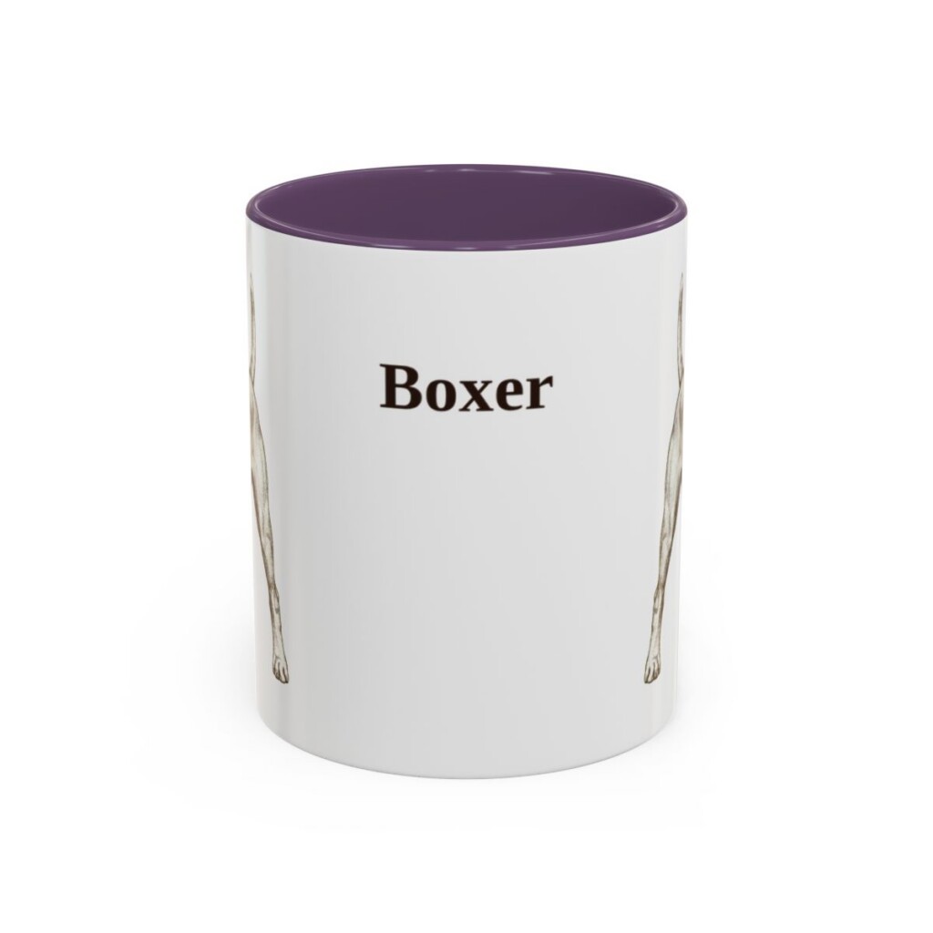 11oz Boxer Mug, Purple, front view