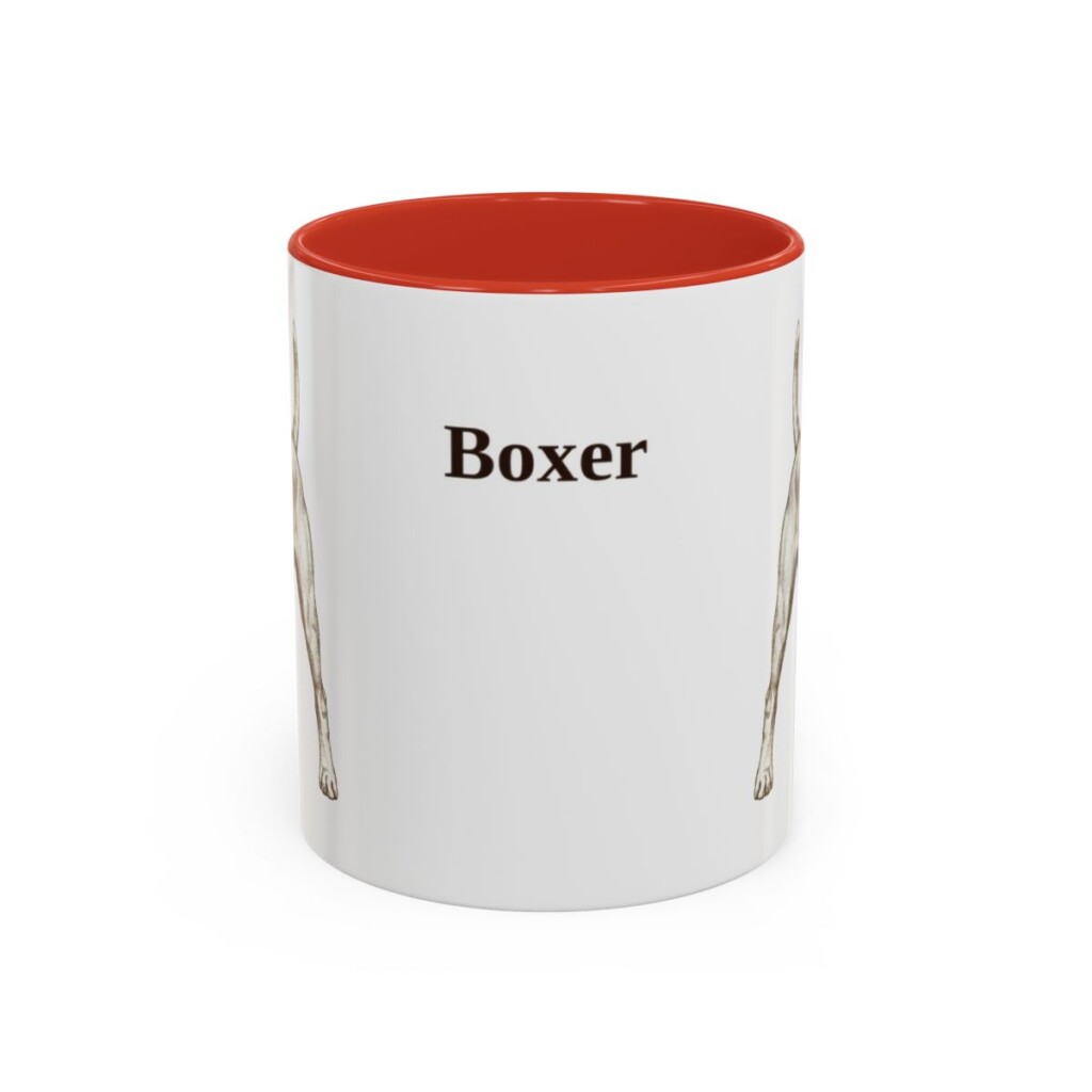 11oz Boxer Mug, Red, front view