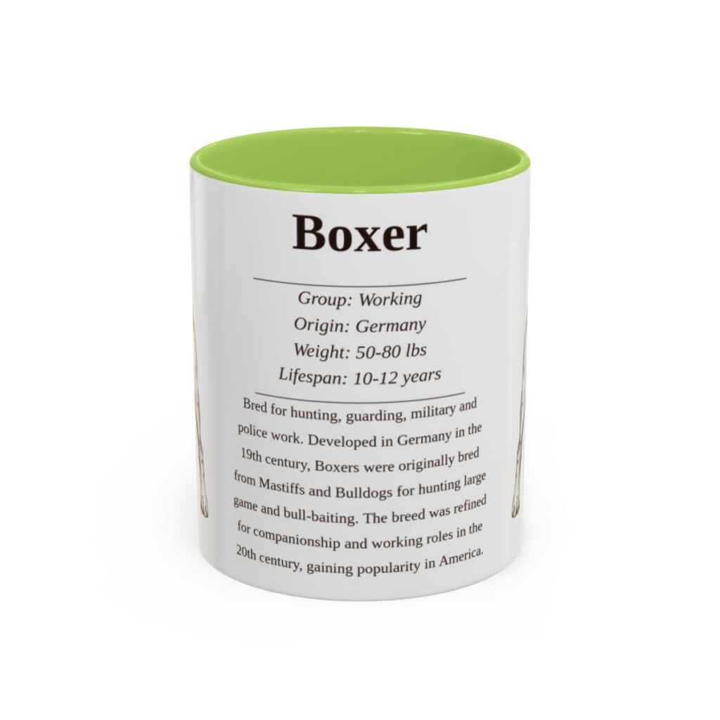 11oz boxer mug, Light Green