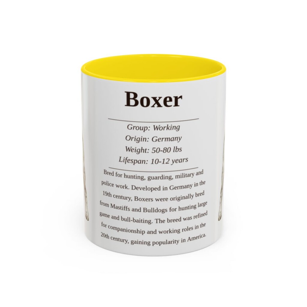 11oz boxer mug, Yellow