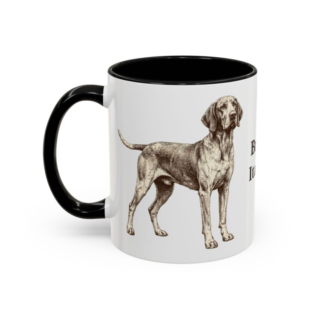 11oz Bracco Italiano Mug, Black, left side view
