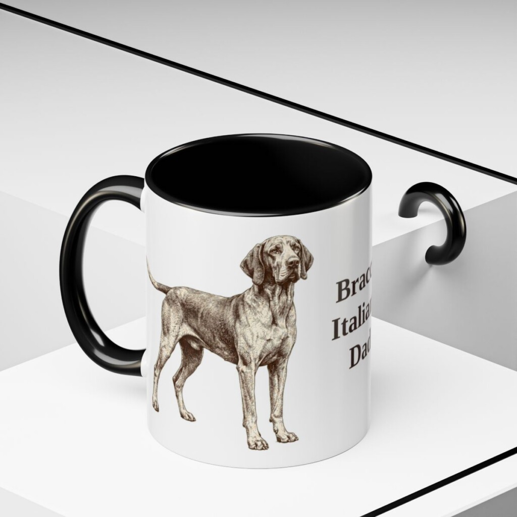 11oz Bracco Italiano Dog Dad Mug, Black, lifestyle photo