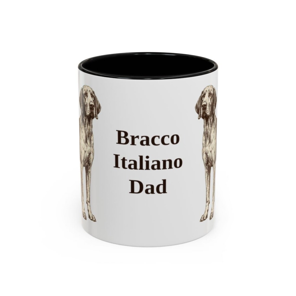 11oz Bracco Italiano Dog Dad Mug, Black, front view