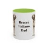 11oz Bracco Italiano Dog Dad Mug, Light Green, front view