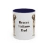 11oz Bracco Italiano Dog Dad Mug, Navy, front view