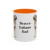 11oz Bracco Italiano Dog Dad Mug, Orange, front view