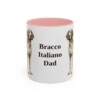 11oz Bracco Italiano Dog Dad Mug, Pink, front view