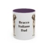 11oz Bracco Italiano Dog Dad Mug, Purple, front view