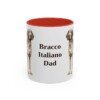 11oz Bracco Italiano Dog Dad Mug, Red, front view
