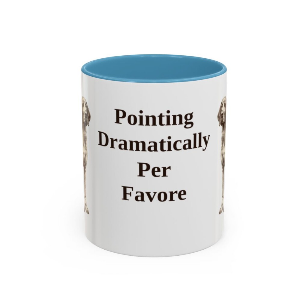 11oz-bracco-italiano-mug-humor-light-blue 11oz Funny Bracco Italiano Mug, Light Blue, front view