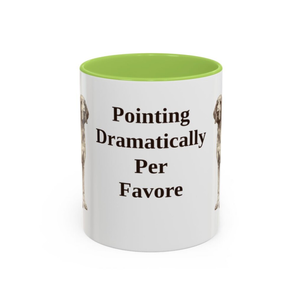 11oz-bracco-italiano-mug-humor-light-green 11oz Funny Bracco Italiano Mug, Light Green, front view
