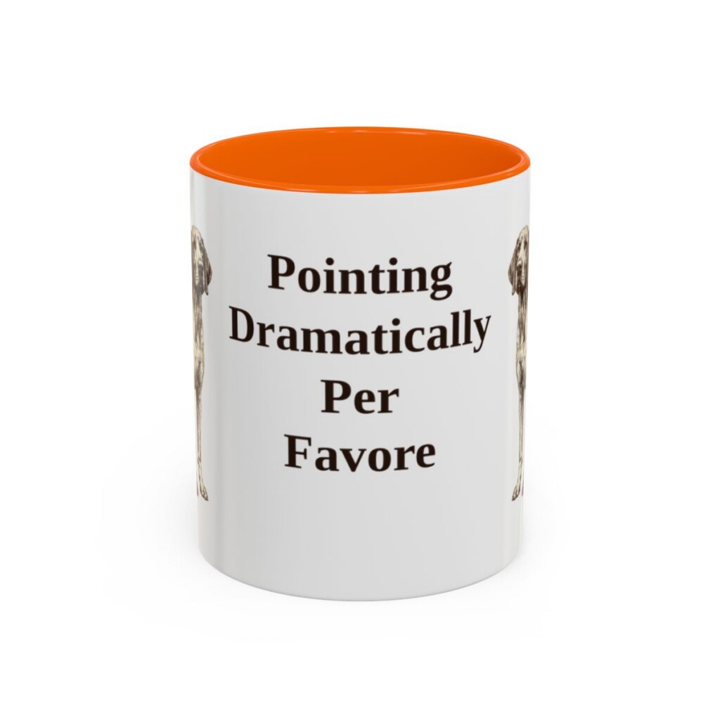 11oz-bracco-italiano-mug-humor-orange 11oz Funny Bracco Italiano Mug, Orange, front view